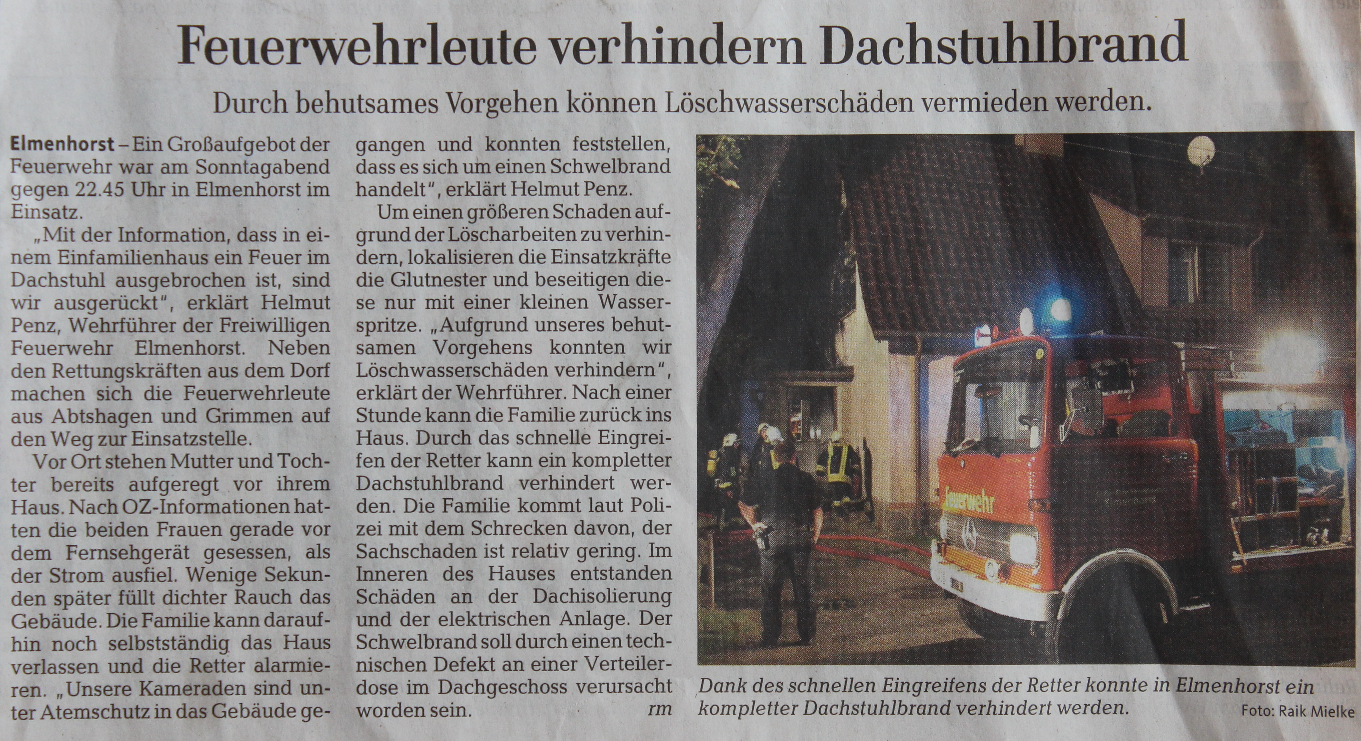 Dachstuhlbrand